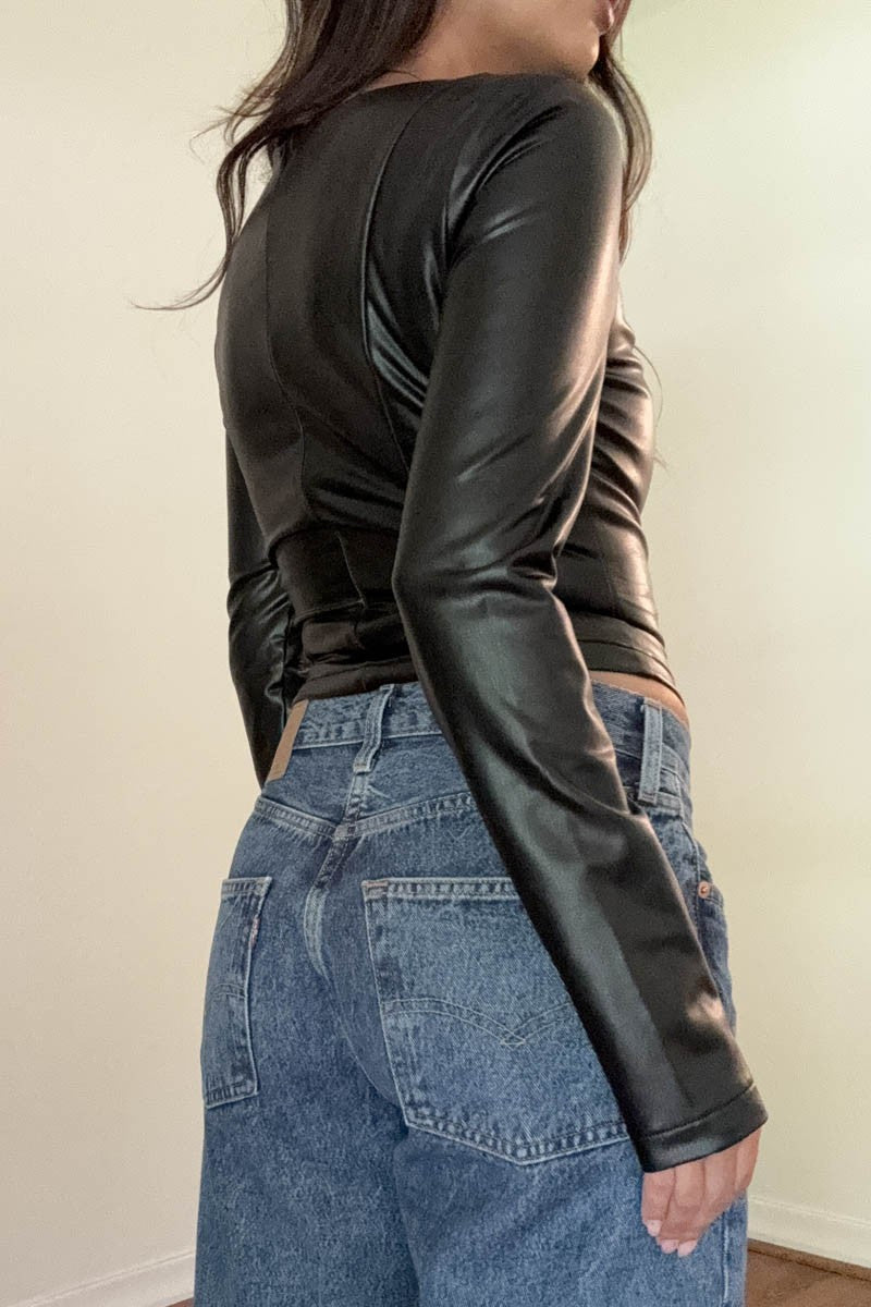 ADRIAN LEATHER TOP